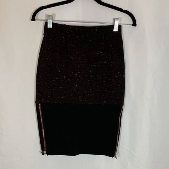 Wilfred Black Speckled Pencil Zipper Skirt - Picture 2 of 6